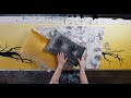 #814 PART 1 - My HUGE Acrylic Pour In Yellows And Greys For My Bedroom