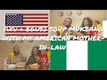 FUFU &amp; EGUSI SOUP MUKBANG WITH MY AMERICAN MOTHER- IN- LAW!