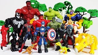 Thanos vs The Avengers, Dinosaurs are in Danger~! Go Marvel Heroes, Spider Man, Hulk, Iron man, Hulk