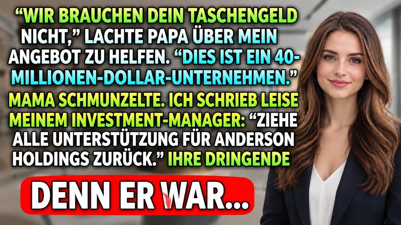 „Wie läuft es mit deinen kleinen Spielzeugen?", fragte mein Vater, und die ganze Familie lachte. Ich saß an diesem runden Tisch im Privatraum des Restaurants, mein Filetsteak schmeckte wie Pappe,...