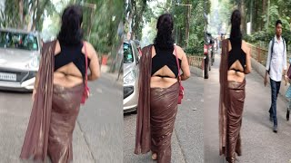 Chaitali Trendingon Road Back Pose Saree Video On Youtube Back Saree Video Saree Fashion