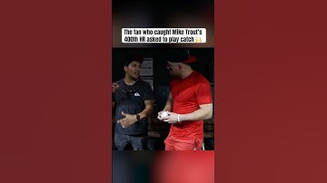 Mike Trout & fan who caught his 400th HR 🤝⚾️ (via @MLB)
