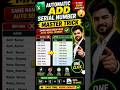 Excel Auto Fill Serial Number Master Trick 🔥#shorts #tips #tricks #excel #computer