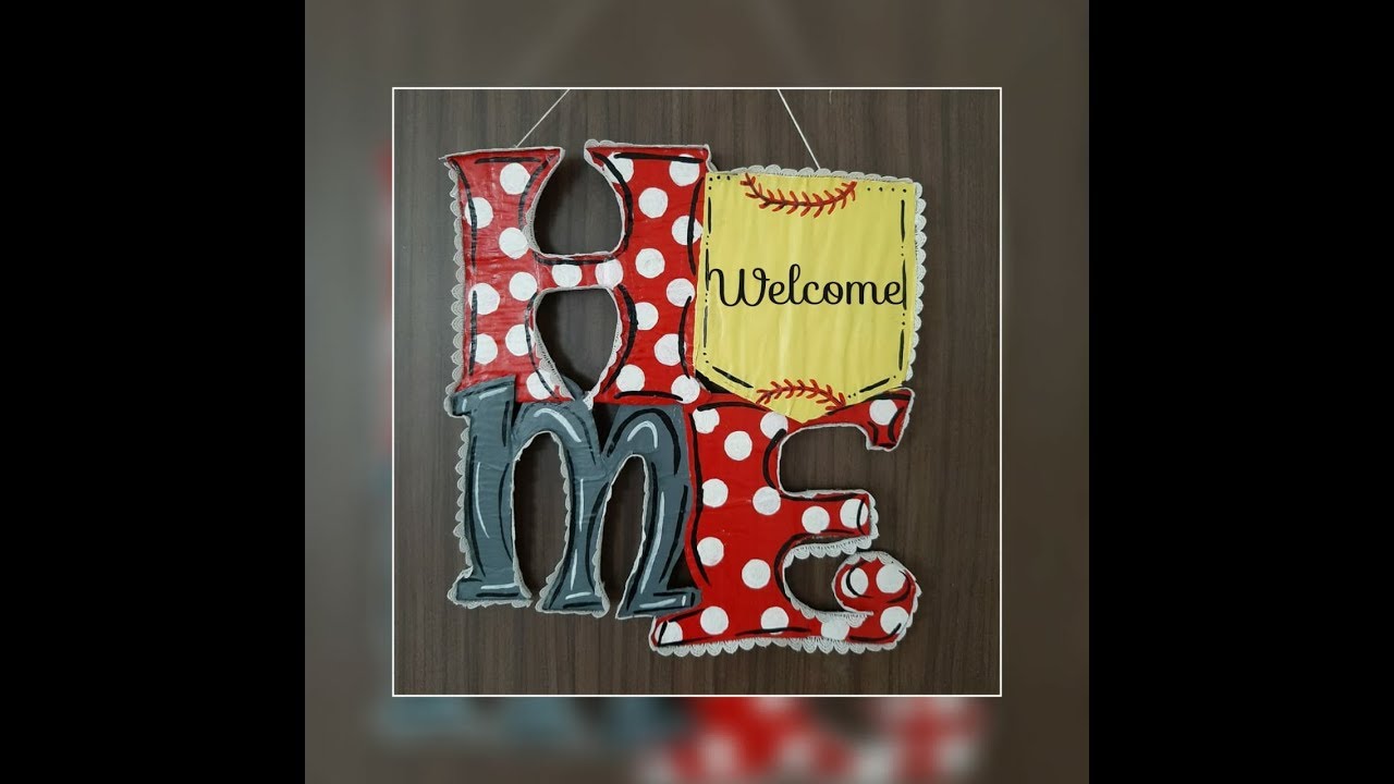 DIY Cardboard Door Hanging decor | Cardboard Craft | Easy Welcome door ...