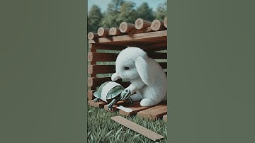 Tortoise Saved by Rabbit  #rabbitrescue #cute #shorts #ai