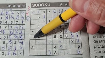 (#5293) Friday Four Stars Sudoku puzzle. Bonus Extra edition. 10-07-2022 Extra part 2 of 4