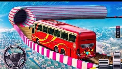 Impossible School Bus Ramp Racing_GT Car Master Driving Simulator_Android GamePlay