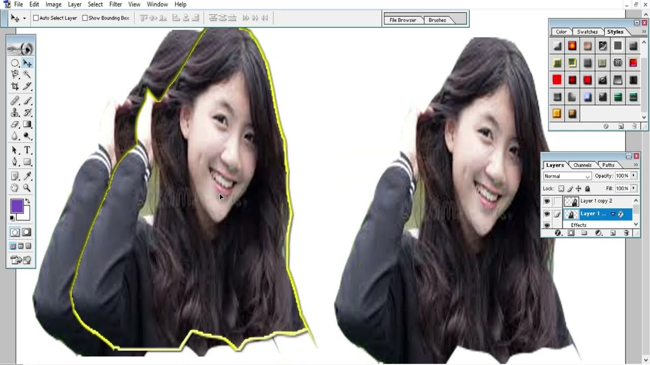 Transform one image into three images and apply border in one image.