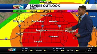 Iowa weather: Updated timing and impact of Tuesday