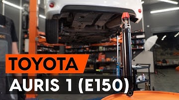 How to change rear shock absorber on TOYOTA AURIS 1 (E150)  [TUTORIAL AUTODOC]