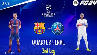 FC 24 - Barcelona Vs PSG - Quarter Final 2nd Leg | UEFA Champions League 23\/24 | PS5™ [4K60]