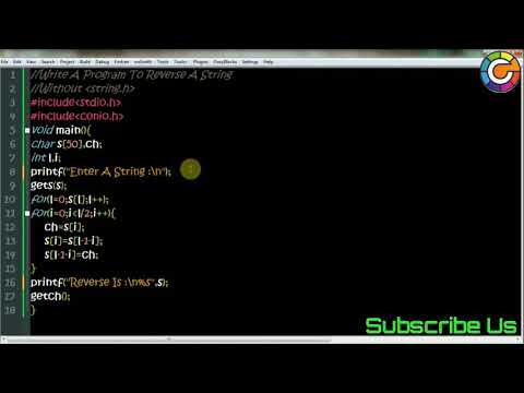 C Program To Reverse A String With And Without Predefined Function