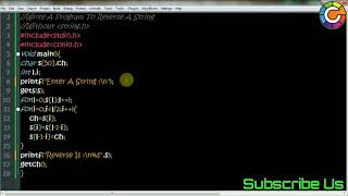C Program To Reverse A String With And Without Predefined Function