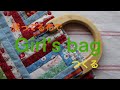 Use scrap cloth【ハギレ】カバンの作り方。パッチワーク【簡単】ミシンで作る。材料（残り布,裏布,キルト綿,鞄の持ち手）サイズ（３０cmx４０cmx６cm）
