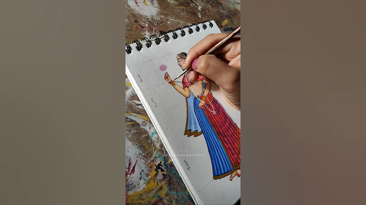 Pichwai Painting Motifs Part 8 - How to Paint Gopi #trendingshorts #ytshorts #art #pichwaiart