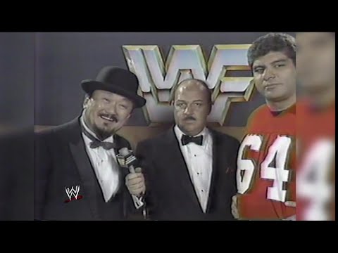 "Mean" Gene Okerlund interviews Mr. Fuji and Don Muraco: WWE, October 1985