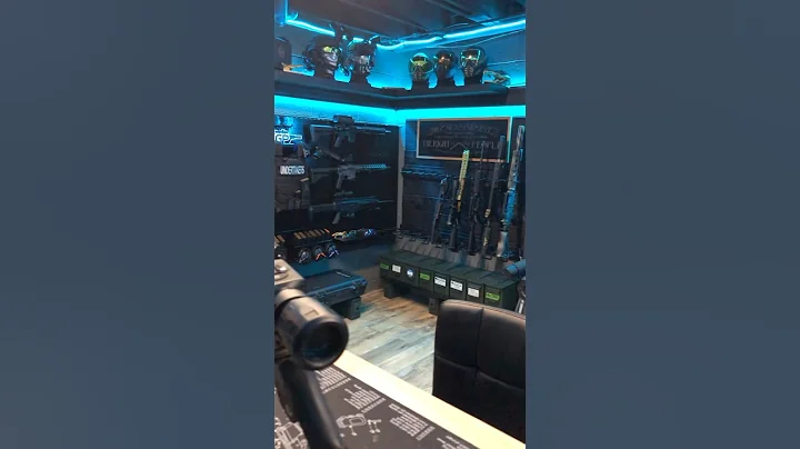 Gun Room Man Cave #pewpew #airsoft #gunroom #gunwall