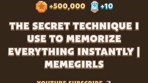 Memefi today video code I The Secret Technique I Use to Memorize Everything Instantly | MemeGirls