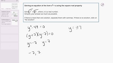 02 11 Solving an equation of the form x^2 = a using the square root property