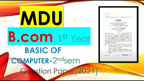 MDU Bcom 1st year(Basic of computer-2nd sem) Question paper 2021