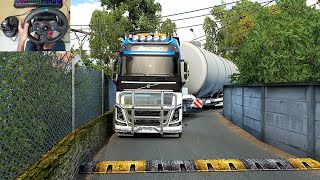 Large load trailer delivery through Extreme narrow roads of indonesia | #ets2 | Logitech G29 Setup