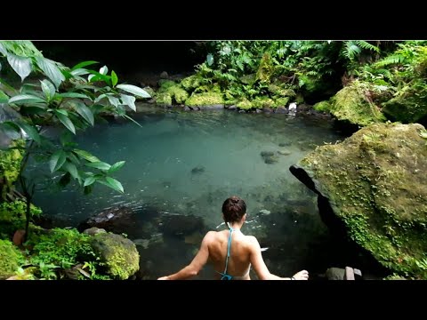 ⁣Happiness in Dominica.Victoria Falls, Emerald Pool