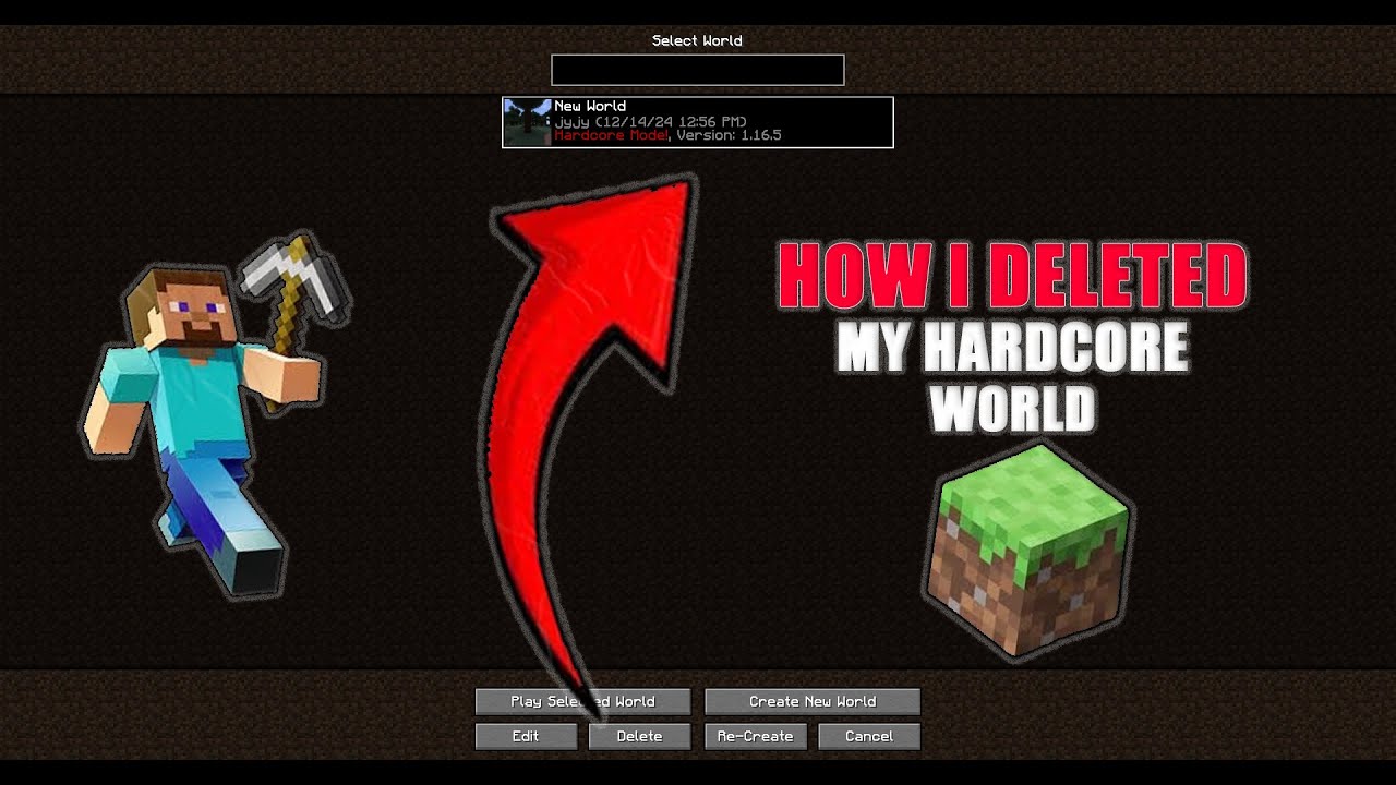 HOW I DELETED MY HARDCORE WORLD IN MINECRAFT HARDCORE EP-10 #trending ...