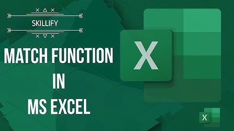 MATCH FUNCTION in MS EXCEL #excelskills - MS EXCEL BEGINNER TO ADVANCED SERIES