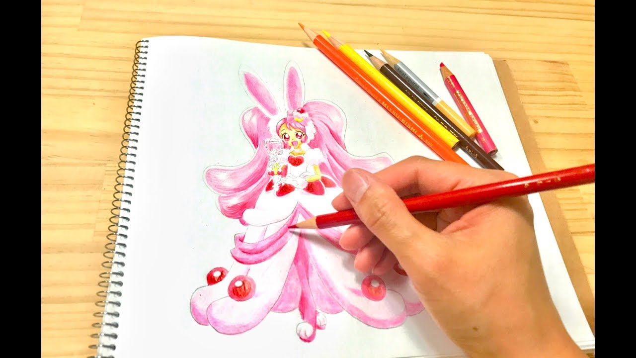 ６色でアラモードスタイルぬりえ プリキュア 色鉛筆 Precure Curewhip Alamodestyle Coloringbook Youtube