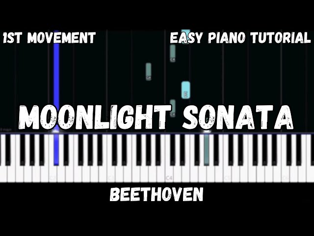 Beethoven - Moonlight Sonata (Easy Piano Tutorial) class=
