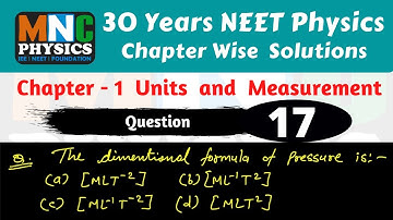 The Dimensional Formula of Pressure is || NEET Physics 30 Years Papers Solutions