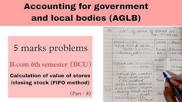 Accounting for government and local bodies |ACG| 5 marks problems | Part -8 | 6th sem b.com|(AGLB)