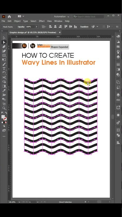 Adobe_Illustrator_Tutorials | Create 'wavy lines' in adobe illustrator