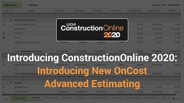 ConstructionOnline 2020: Introducing New OnCost Advanced Estimating