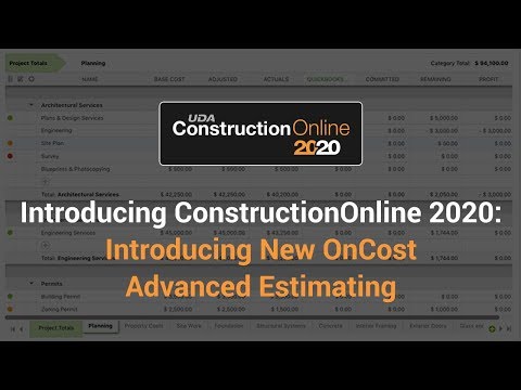 ConstructionOnline 2020: Introducing New OnCost Advanced Estimating