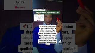 HIV Infection Risk In Oral Sex #hiv #viral #healthtips