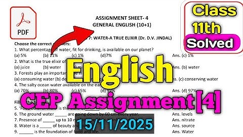 English CEP Assignment 4 class 11th| CEP Assignment Solution Class 11th | #11th #mathsanaylsis1709