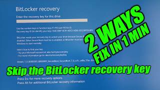 How to solve Bitlocker recovery key issue Windows 11