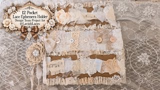 12 Pocket Lace Ephemera Holder- DT@LavishLaces