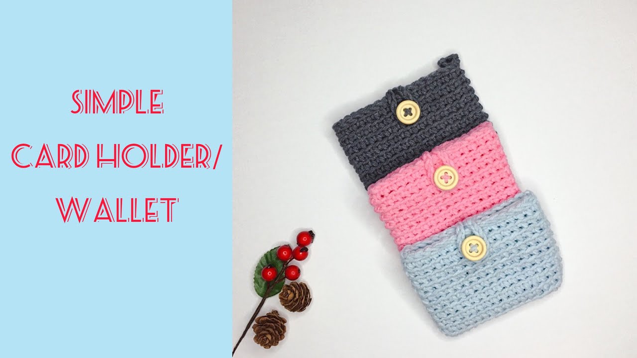 Crochet for Beginners | How to crochet a Simple Card Holder/Wallet | Easy Step by Step Tutorial