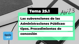 Tema 25.1 "Subvenciones" [Abr''23]