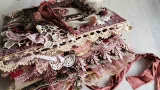 JUNK JOURNAL Flip Through- Burgundy/dusky rose and neutrals-Sold