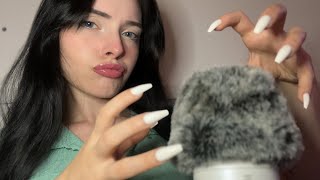 ASMR | Fluffy Mic Scratching w/ Mouth Sounds & Kisses (No Talking)