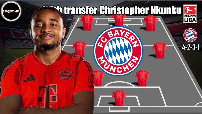BAYERN MUNICH POTENTIAL STARTING LINEUP WITH TRANSFER CHRISTOPHER NKUNKU |  TRANSFER NEWS