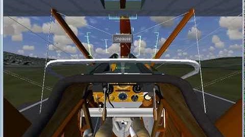 Camel takeoff, attack, and crash - Flightgear Sopwith Camel, historically realistic JSBSim FDM