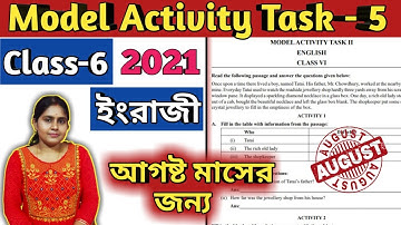 Class-6 English(ইংরাজী) Part-5//Model Activity Task 2021 August//Second Series//WBBSE
