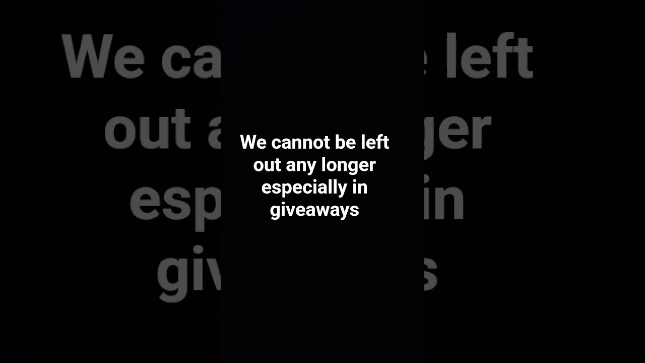 We Cannot Be Left Out Anymore Especially In Giveaways