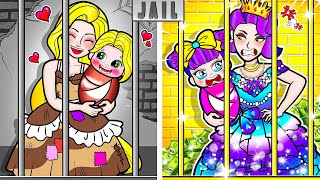 [🐾paper dolls🐾] Rich vs Broke Rapunzel Mother and Daughter in Prison | Rapunzel Family 놀이 종이