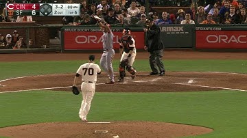 CIN@SF: Kontos strikes out Suarez swinging in the 6th
