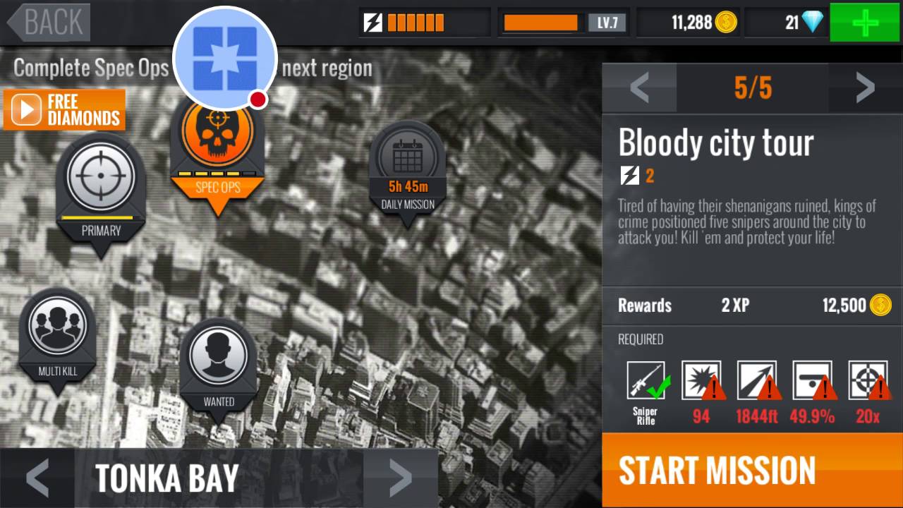 Sniper 3D Mission fails